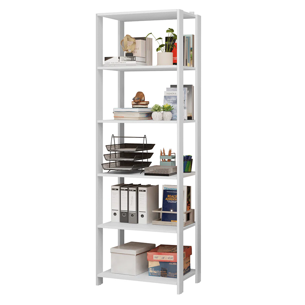 Mueble/Estante de Oficina Multiusos, 59 cm, 5 Baldas, Blanco - Image 3
