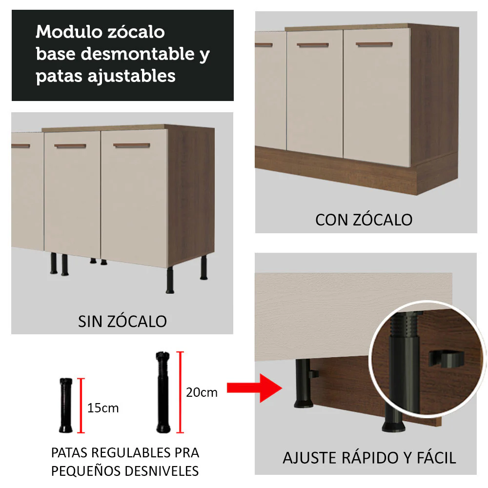 Mueble Integral Multiuso Garaje 80cm Marrón/Crema - Image 8