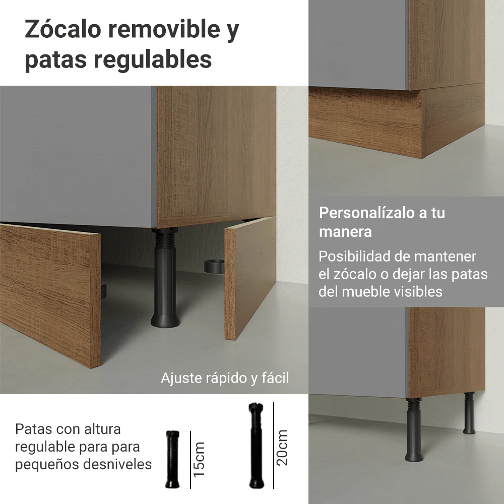 Mueble Integral Multiuso Garaje 80cm Marrón/Gris Agata - Image 8