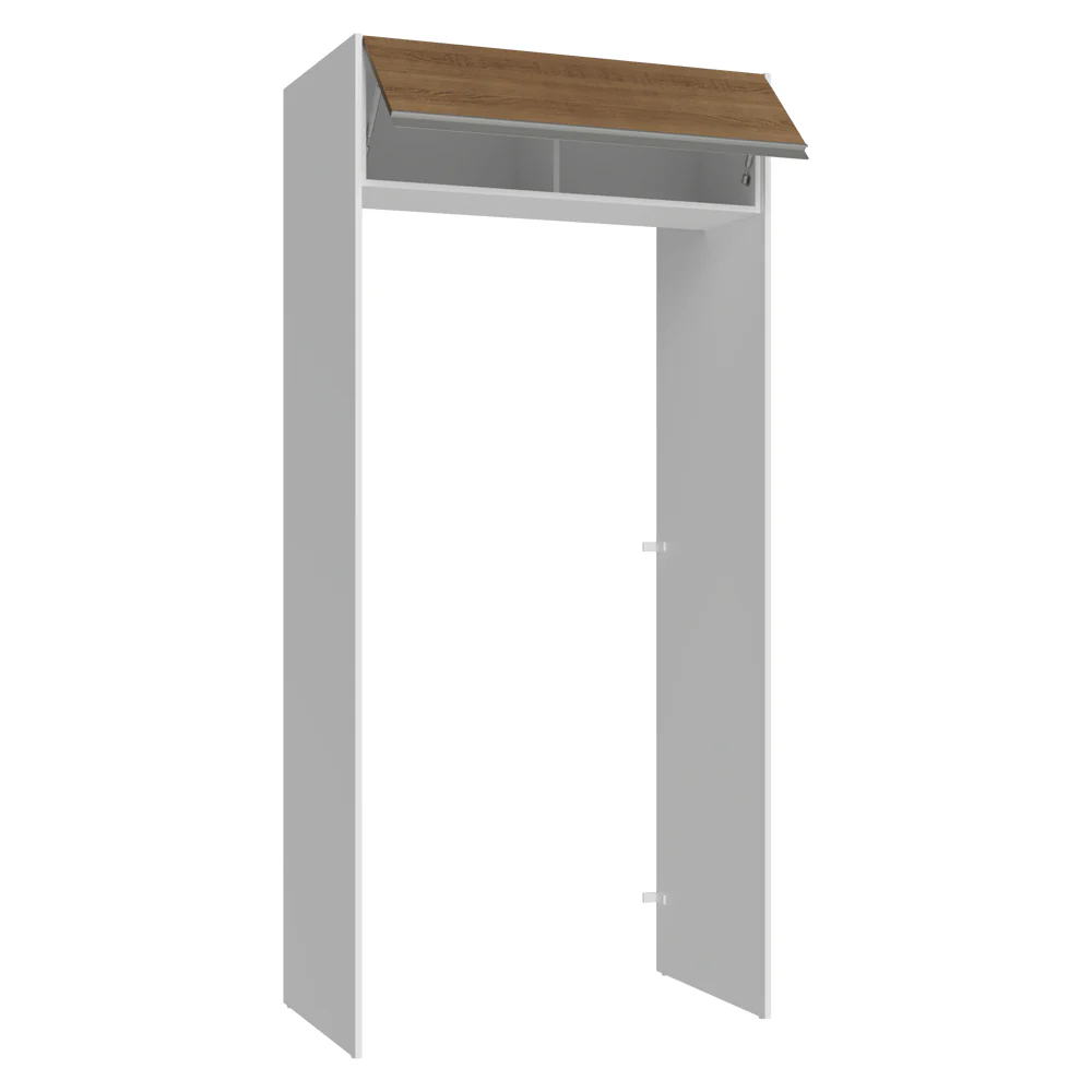 Mueble para empotrar Heladera 103 cm 1 Puerta Abatible Blanco/Marrón Glamy Madesa - Image 6