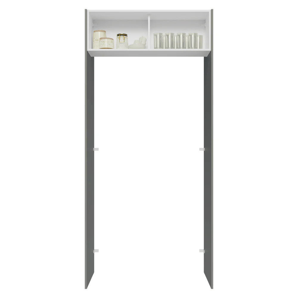 Mueble para empotrar Heladera 103 cm 1 Puerta Abatible Gris/Blanco/Gris Lux Madesa - Image 4