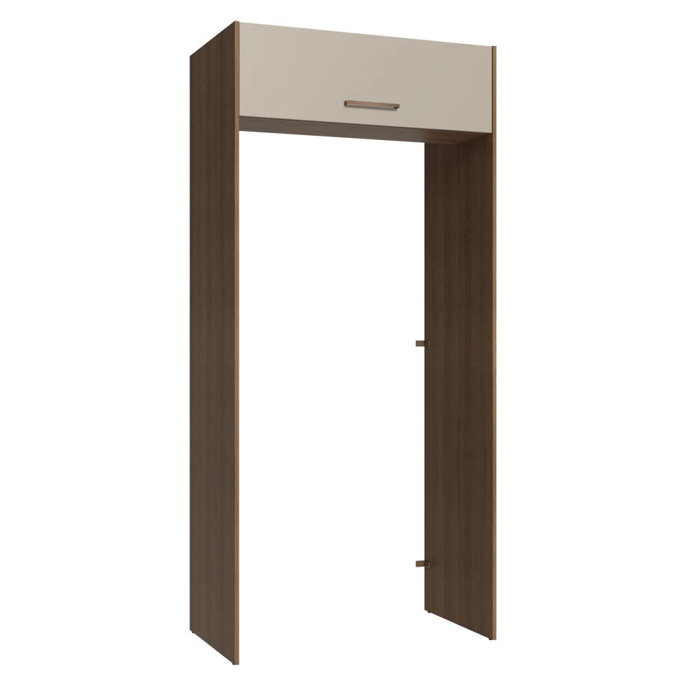 Mueble para empotrar Heladera 103 cm 1 Puerta Abatible Marrón/Crema Agata Madesa