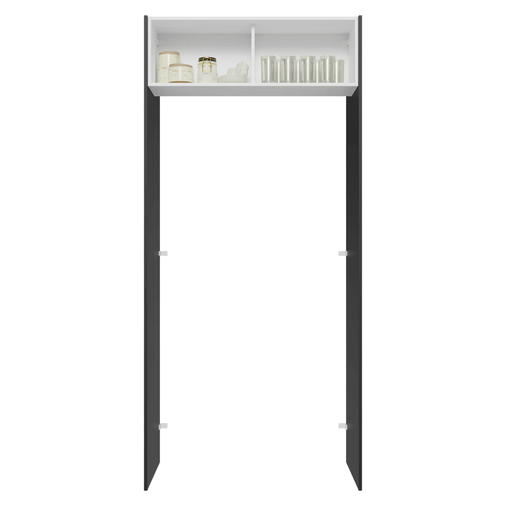 Mueble para empotrar Heladera 103 cm 1 Puerta Abatible Negro/Blanco/Negro Glamy Madesa - Image 4