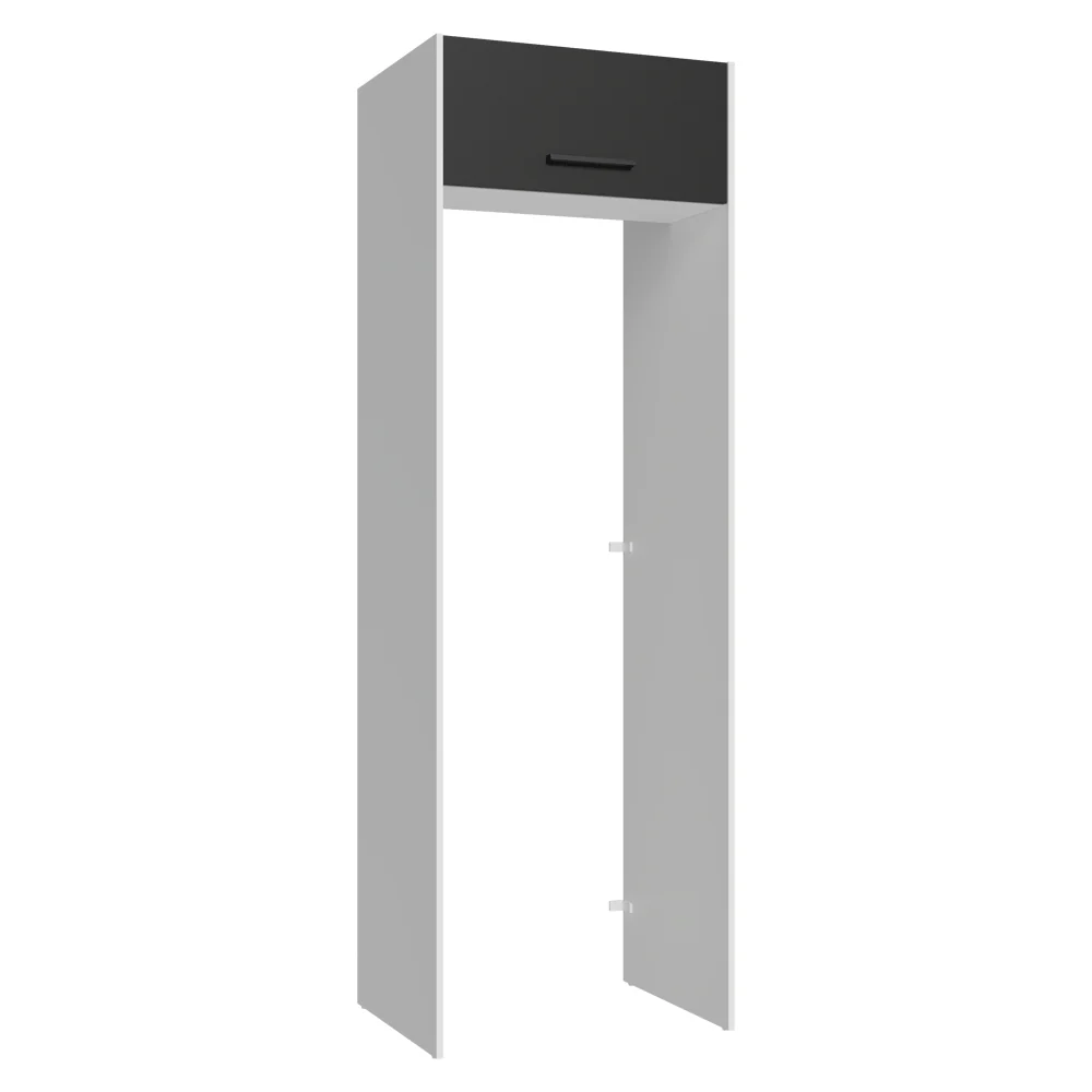 Mueble para empotrar Heladera 73 cm 1 Puerta Abatible Blanco/Negro Agata Madesa
