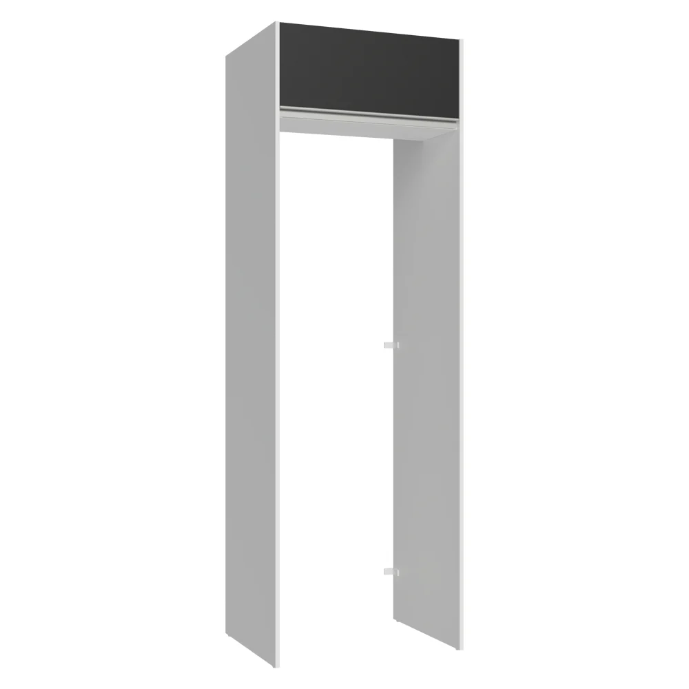 Mueble para empotrar Heladera 73 cm 1 Puerta Abatible Blanco/Negro Glamy Madesa