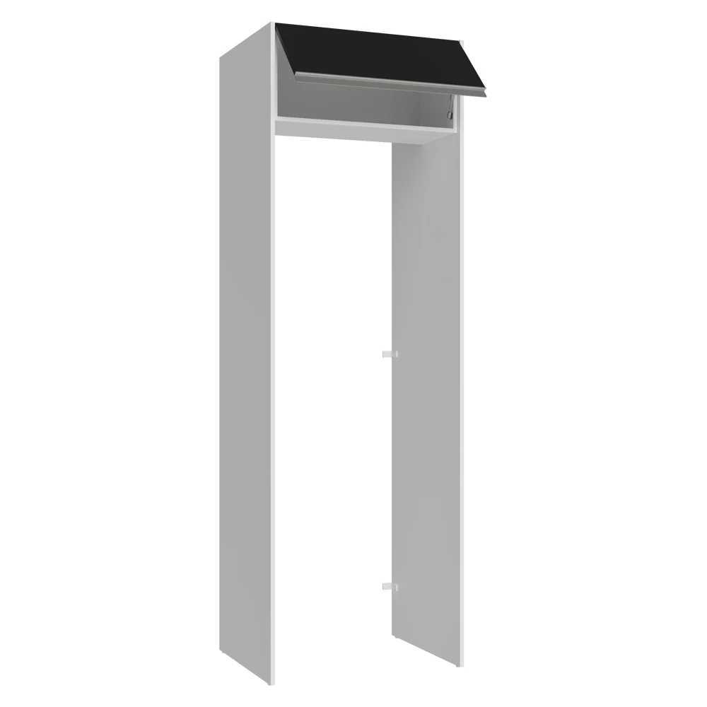 Mueble para empotrar Heladera 73 cm 1 Puerta Abatible Blanco/Negro Glamy Madesa - Image 7