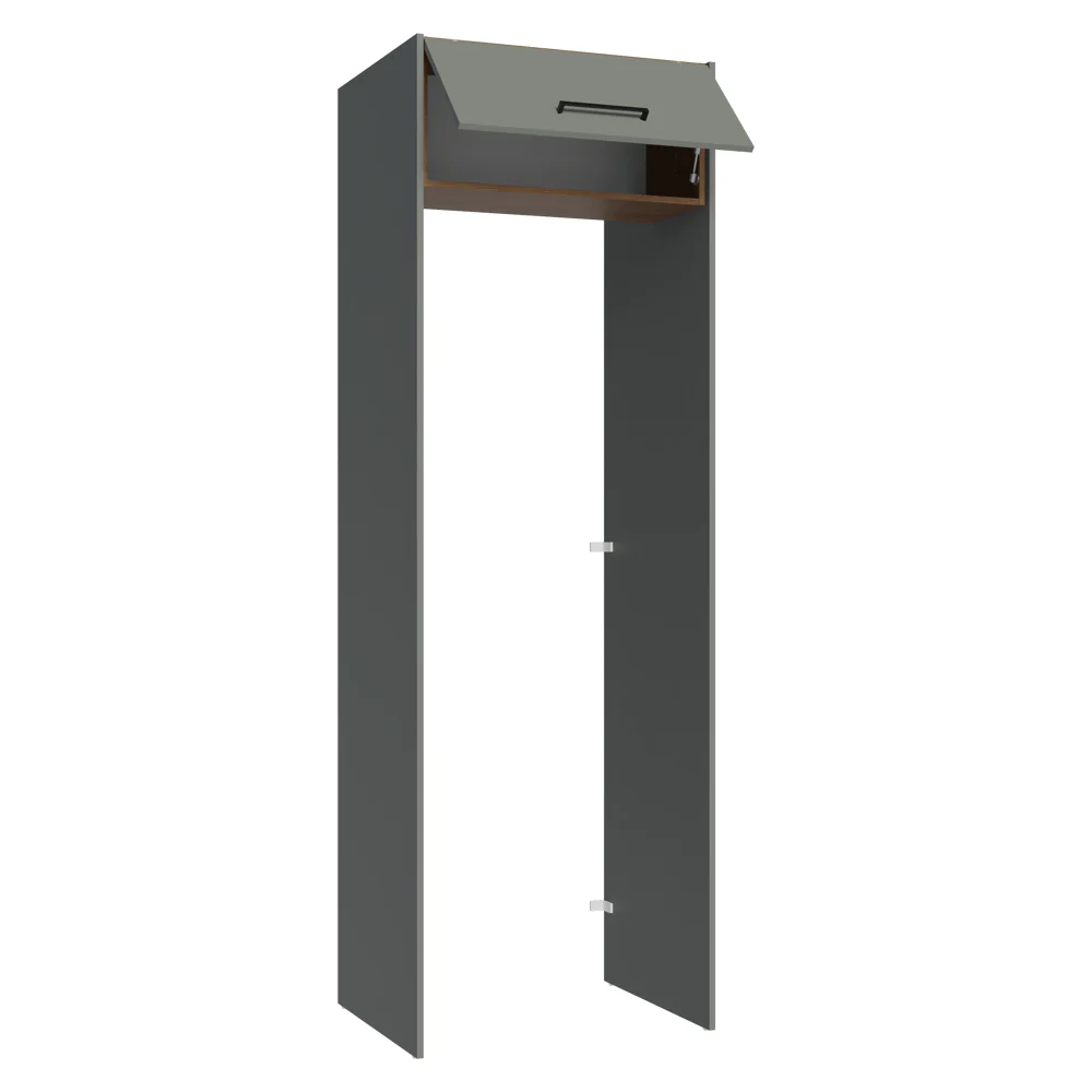 Mueble para empotrar Heladera 73 cm 1 Puerta Abatible Gris/Marrón/Gris Agata Madesa - Image 7