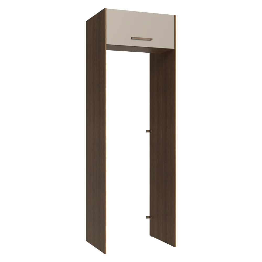 Mueble para empotrar Heladera 73 cm 1 Puerta Abatible Marrón/Crema Agata Madesa