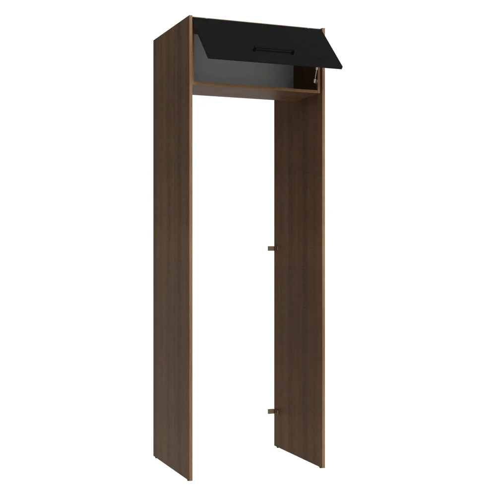 Mueble para empotrar Heladera 73 cm 1 Puerta Abatible Marrón/Negro Agata Madesa - Image 7