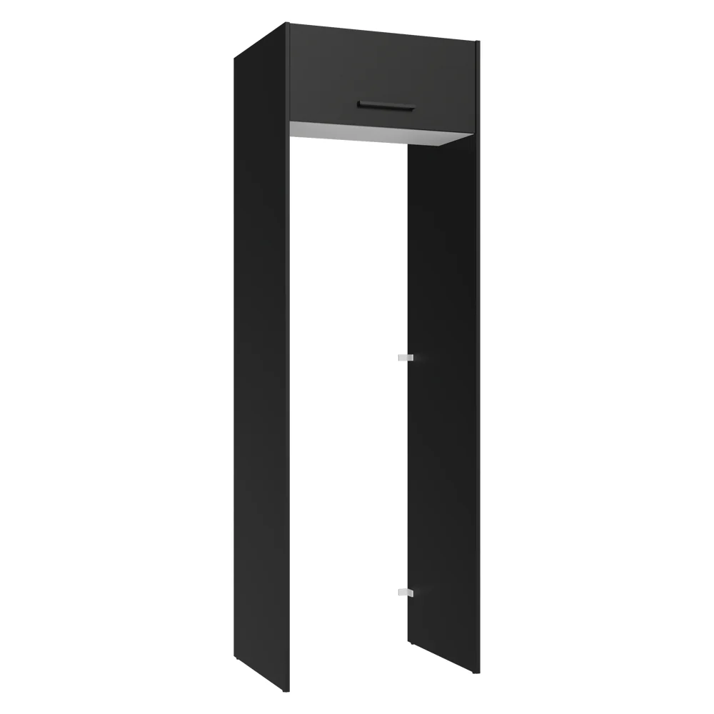 Mueble para empotrar Heladera 73 cm 1 Puerta Abatible Negro/Blanco/Negro Agata Madesa