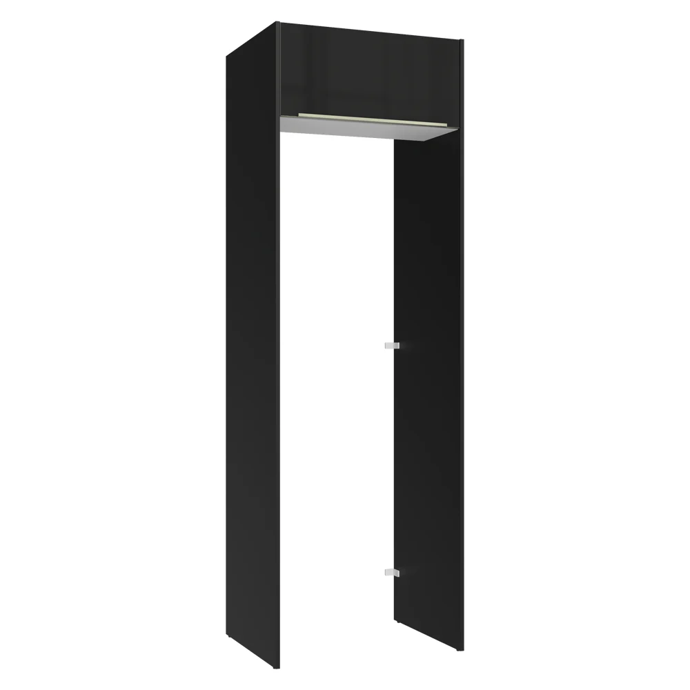 Mueble para empotrar Heladera 73 cm 1 Puerta Abatible Negro/Blanco/Negro Lux Madesa