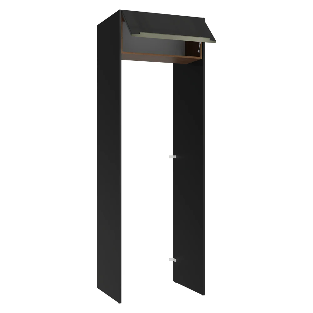 Mueble para empotrar Heladera 73 cm 1 Puerta Abatible Negro/Marrón/Negro Lux Madesa - Image 5