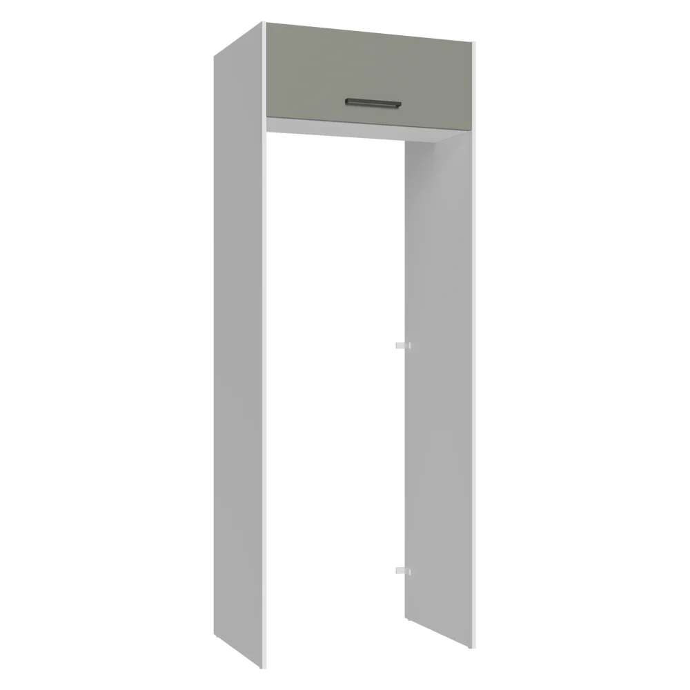 Mueble para empotrar Heladera 83 cm 1 Puerta Rebatible Blanco/Gris Agata Madesa