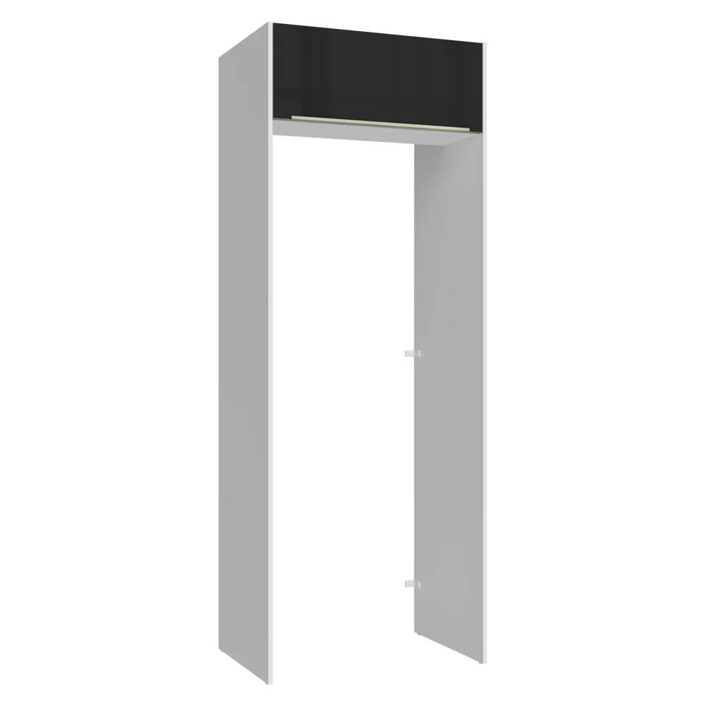 Mueble para empotrar Heladera 83 cm 1 Puerta Rebatible Blanco/Negro Lux Madesa