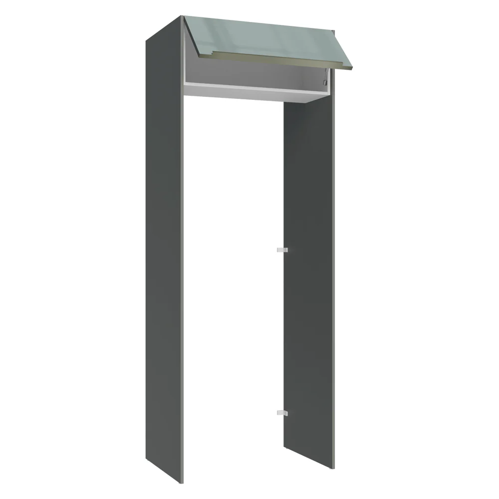Mueble para empotrar Heladera 83 cm 1 Puerta Rebatible Gris/Blanco/Gris Lux Madesa - Image 5