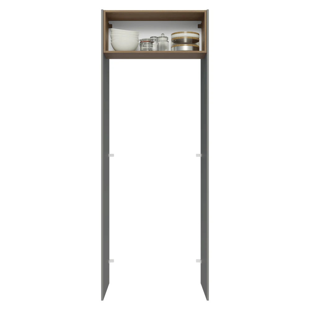 Mueble para empotrar Heladera 83 cm 1 Puerta Rebatible Gris/Marrón/Gris Agata Madesa - Image 4