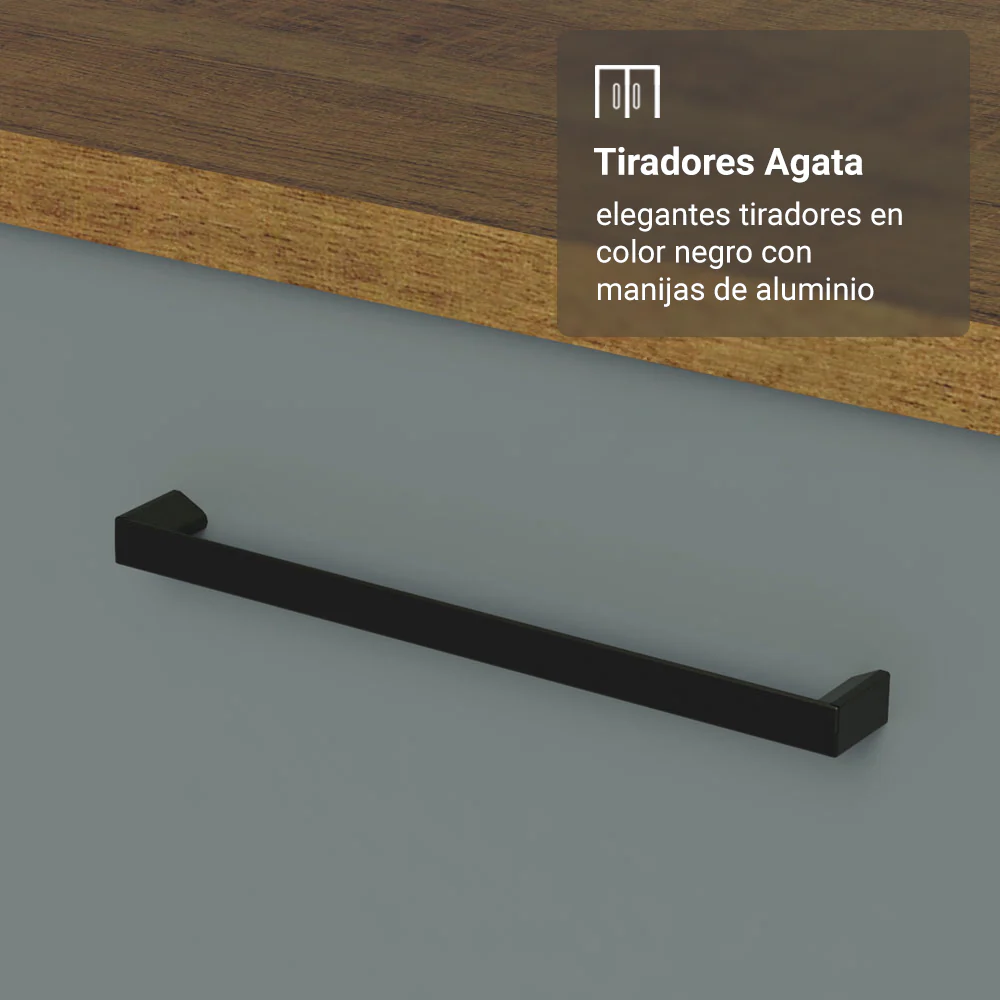Mueble para empotrar Heladera 83 cm 1 Puerta Rebatible Gris/Marrón/Gris Agata Madesa - Image 5