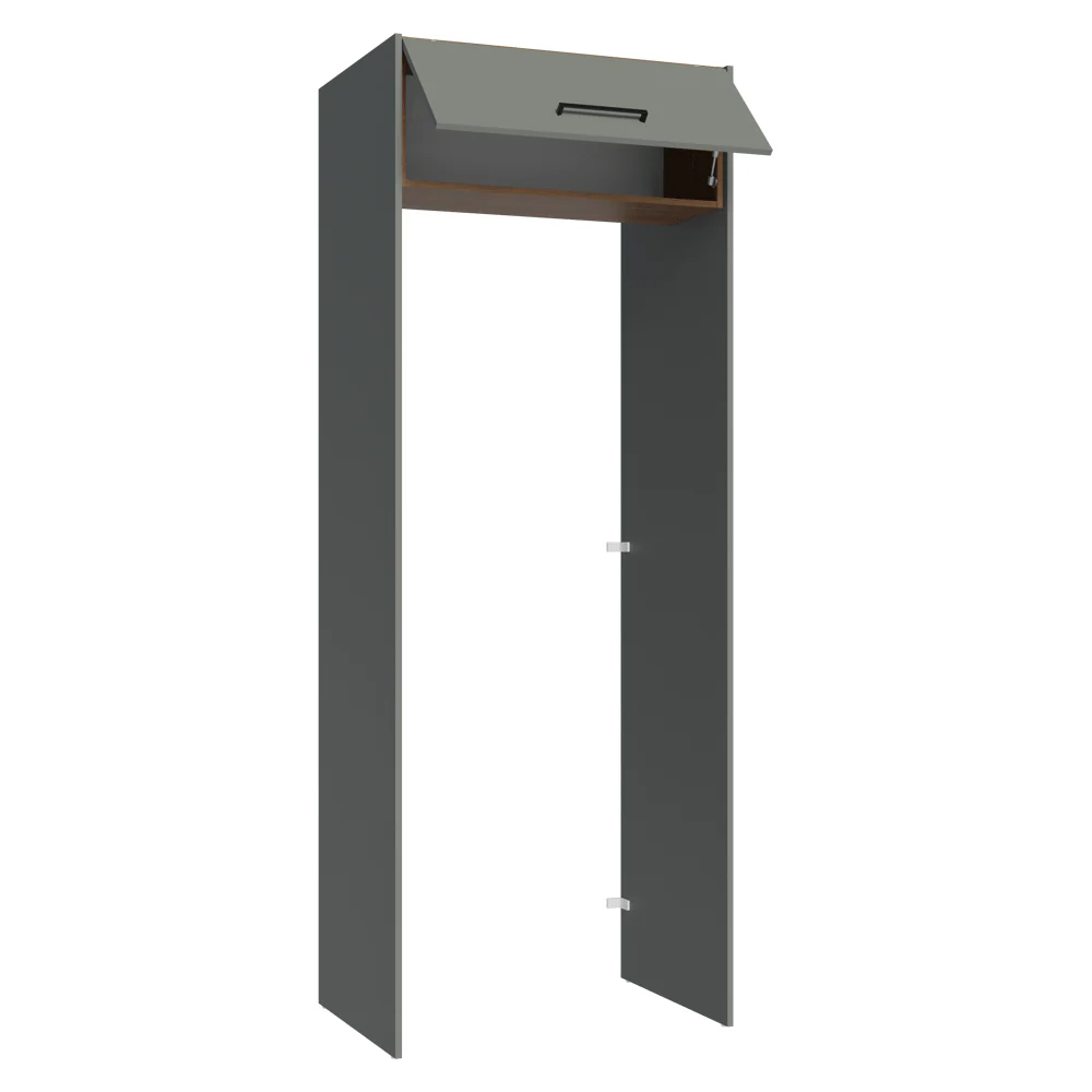 Mueble para empotrar Heladera 83 cm 1 Puerta Rebatible Gris/Marrón/Gris Agata Madesa - Image 7