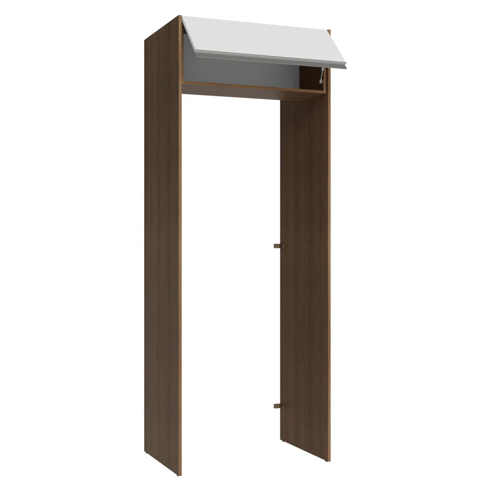 Mueble para empotrar Heladera 83 cm 1 Puerta Rebatible Marrón/Blanco Glamy Madesa - Image 7