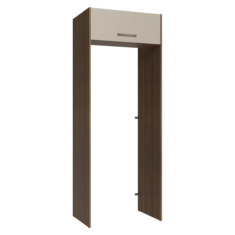 Mueble para empotrar Heladera 83 cm 1 Puerta Rebatible Marrón/Crema Agata Madesa