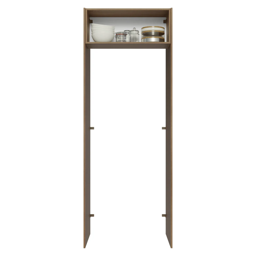 Mueble para empotrar Heladera 83 cm 1 Puerta Rebatible Marrón/Crema Agata Madesa - Image 4