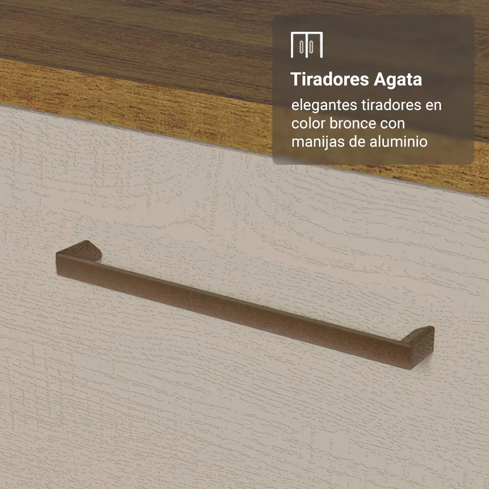 Mueble para empotrar Heladera 83 cm 1 Puerta Rebatible Marrón/Crema Agata Madesa - Image 5