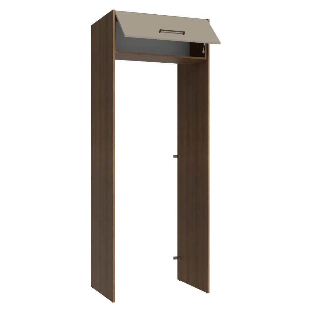 Mueble para empotrar Heladera 83 cm 1 Puerta Rebatible Marrón/Crema Agata Madesa - Image 7