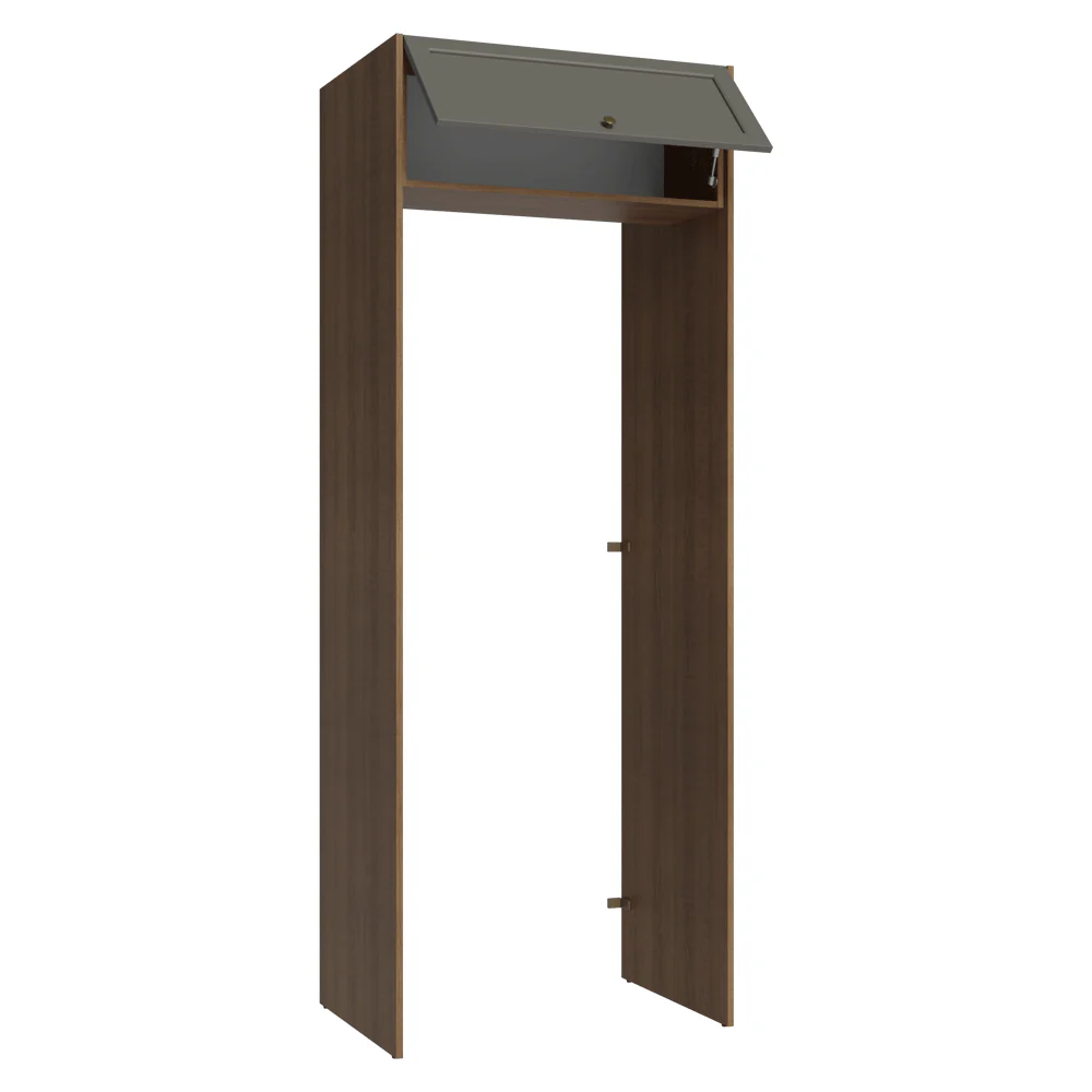 Mueble para empotrar Heladera 83 cm 1 Puerta Rebatible Marrón/Gris Vik Madesa - Image 5