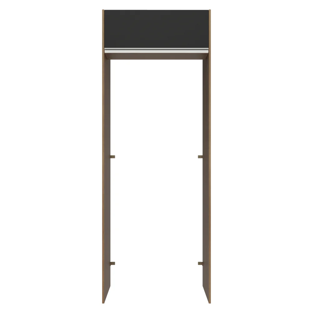 Mueble para empotrar Heladera 83 cm 1 Puerta Rebatible Marrón/Negro Glamy Madesa - Image 6