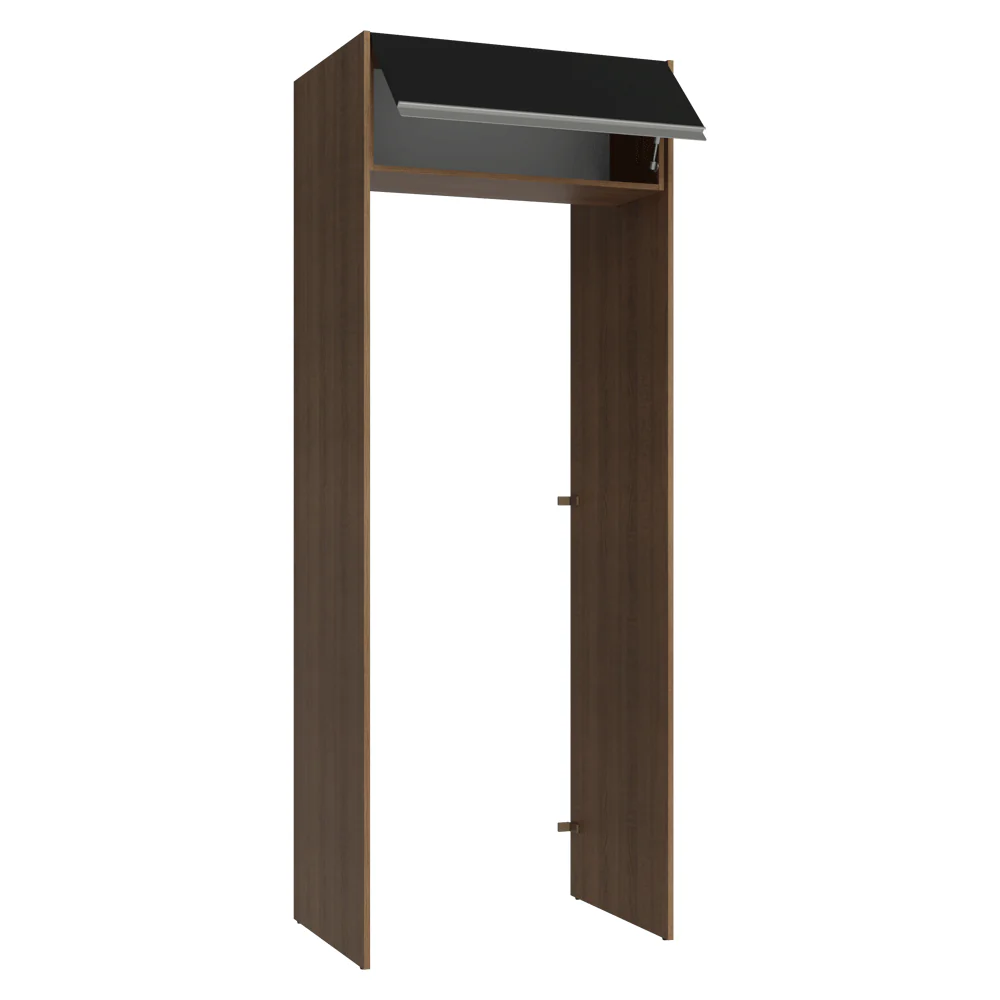 Mueble para empotrar Heladera 83 cm 1 Puerta Rebatible Marrón/Negro Glamy Madesa - Image 7