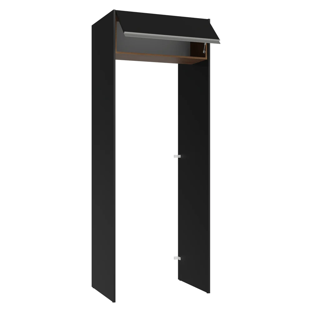Mueble para empotrar Heladera 83 cm 1 Puerta Rebatible Negro/Marrón/Negro Glamy Madesa - Image 7