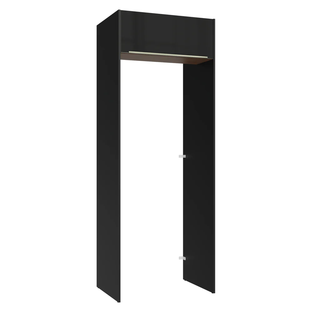 Mueble para empotrar Heladera 83 cm 1 Puerta Rebatible Negro/Marrón/Negro Lux Madesa