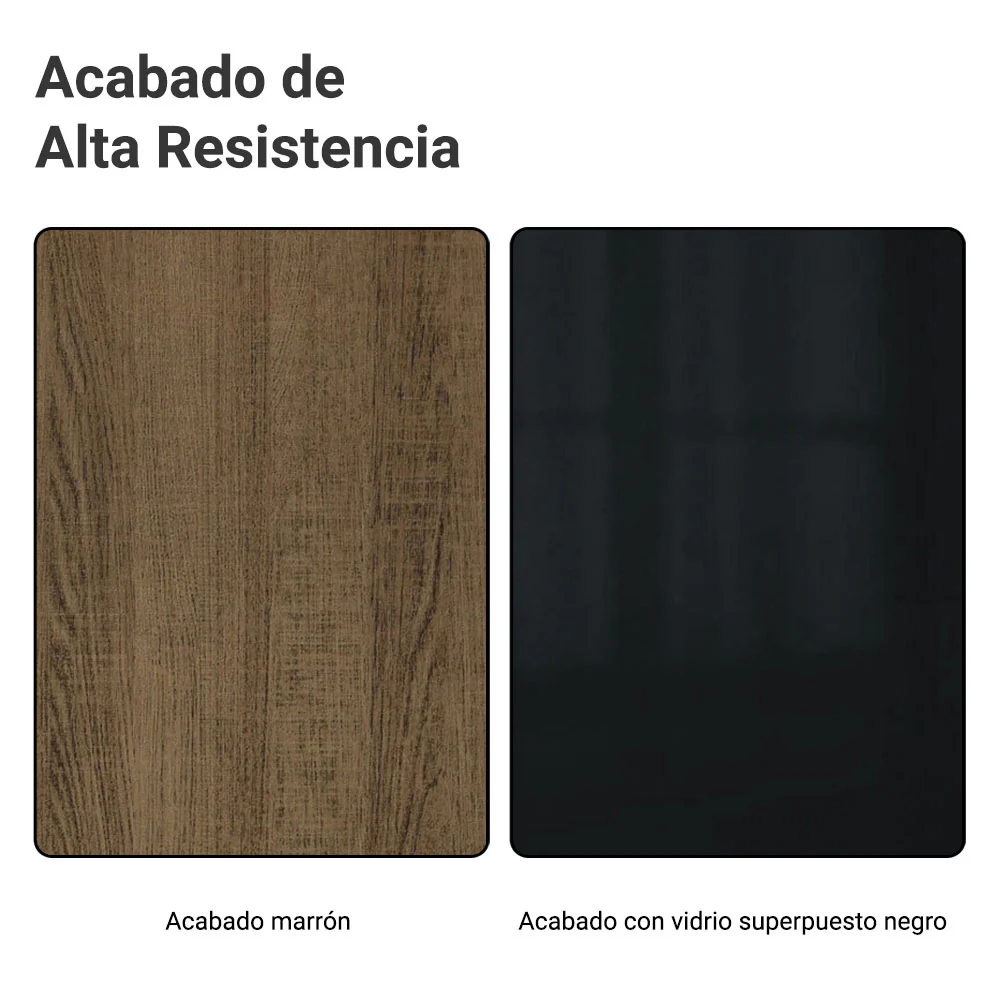Mueble para empotrar Heladera 83 cm 1 Puerta Rebatible Negro/Marrón/Negro Lux Madesa - Image 9