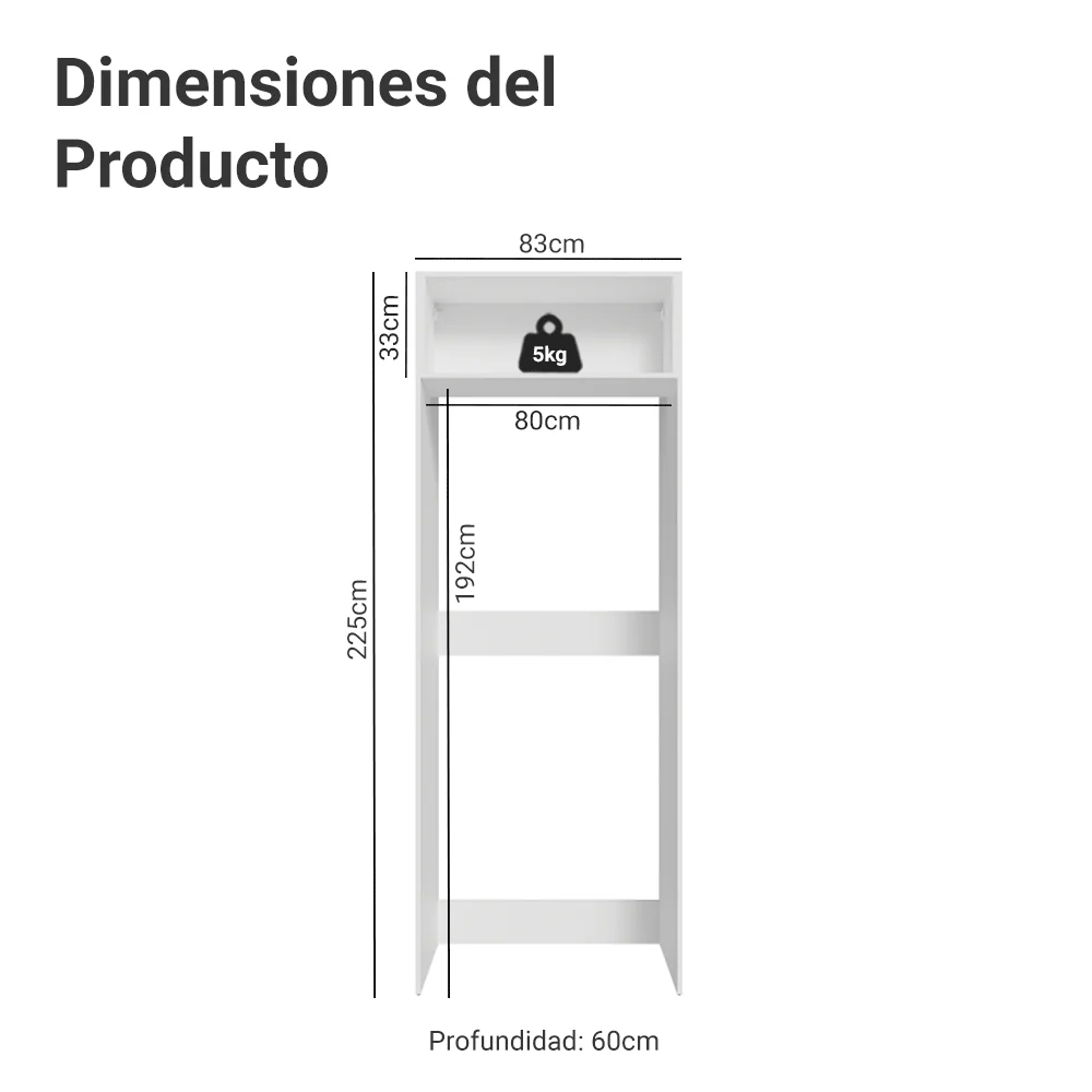 Mueble para Heladera 1 Puerta Rebatible Blanco/Azul Vik Madesa - Image 2