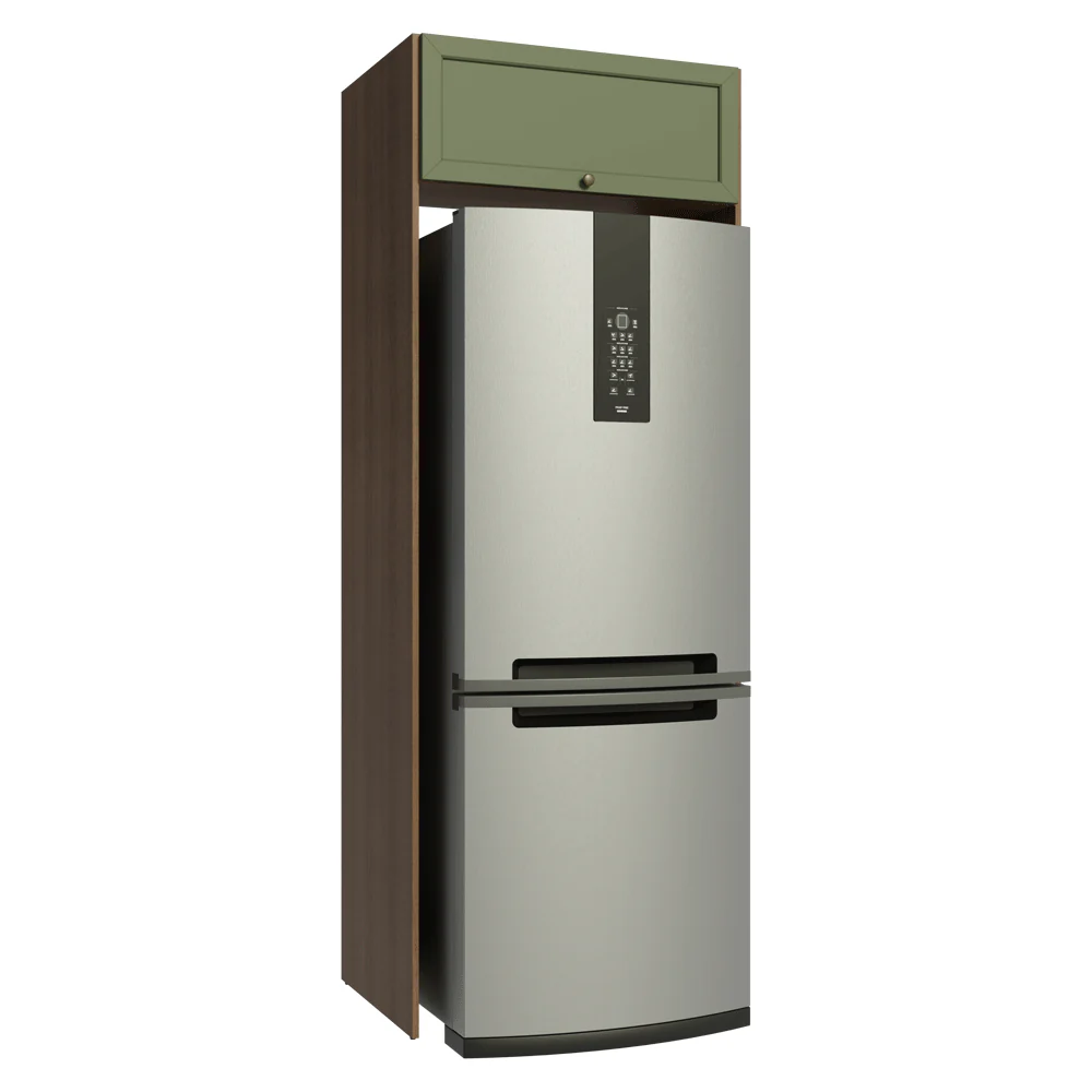Mueble para Heladera 1 Puerta Rebatible Marrón/Verde Vik Madesa - Image 4