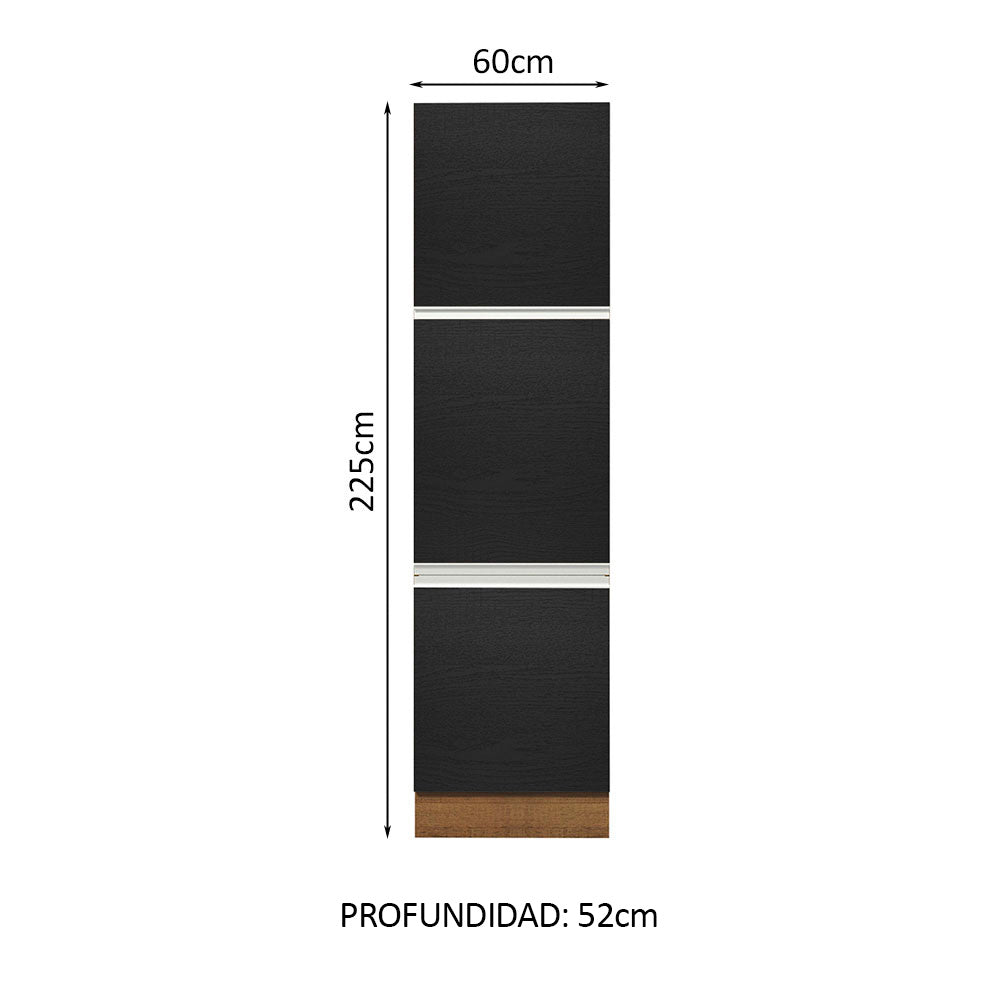 Mueble Para Horno Y Microondas Madesa Glamy 60cm Marrón/Negro - Image 2