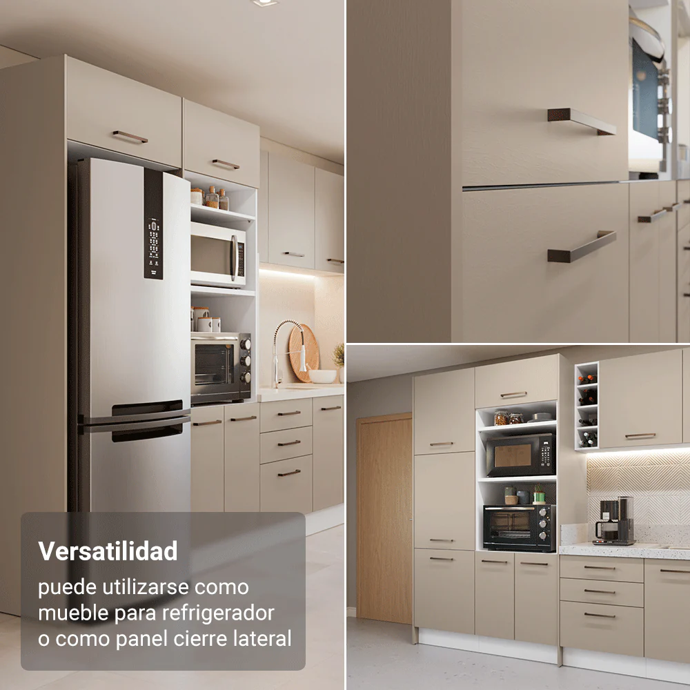 Panel Fechamento Lateral para Cocina 225 x 60cm Crema Madesa - Image 3
