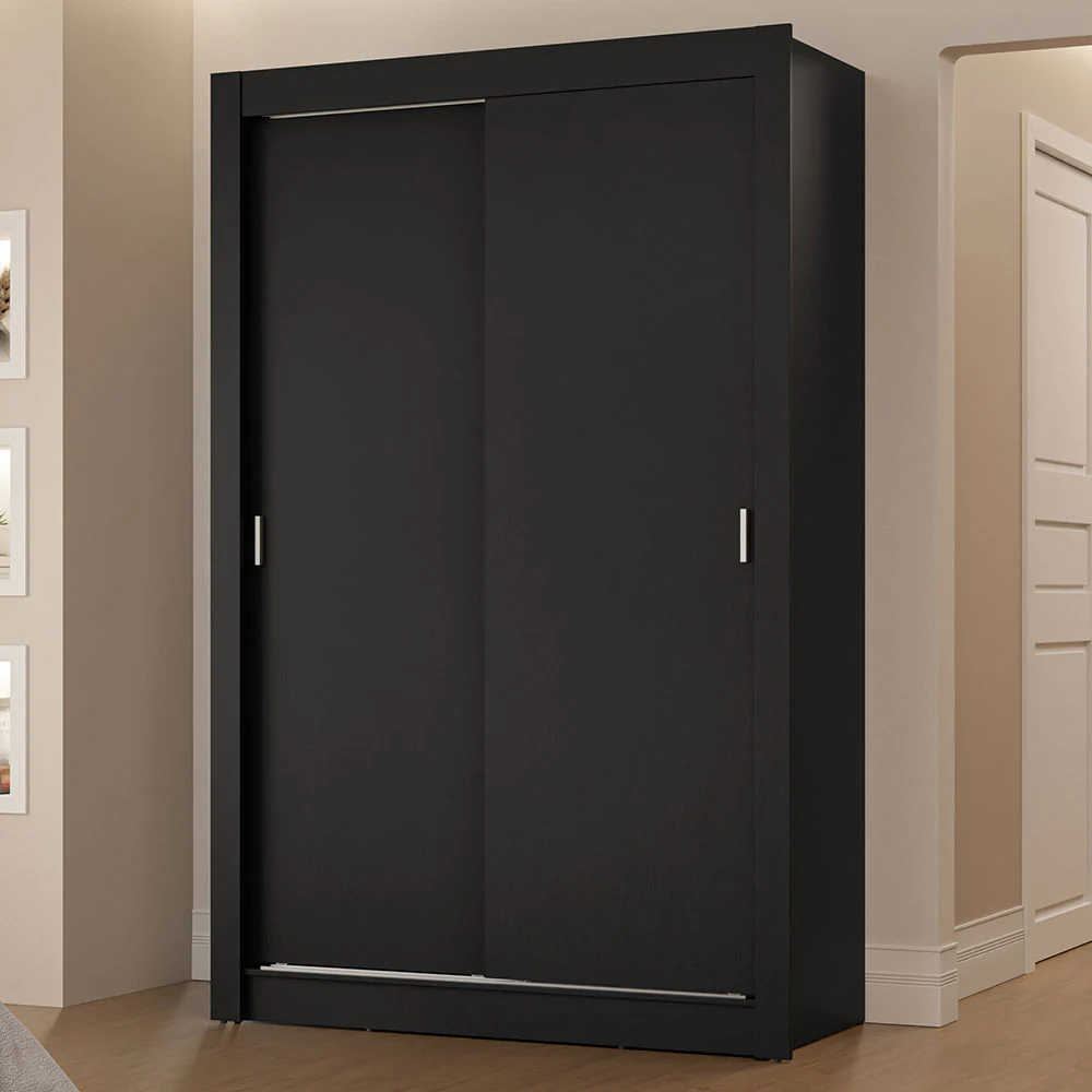 Placard 2 Puertas Corredizas 2 Cajones Negro Vivare