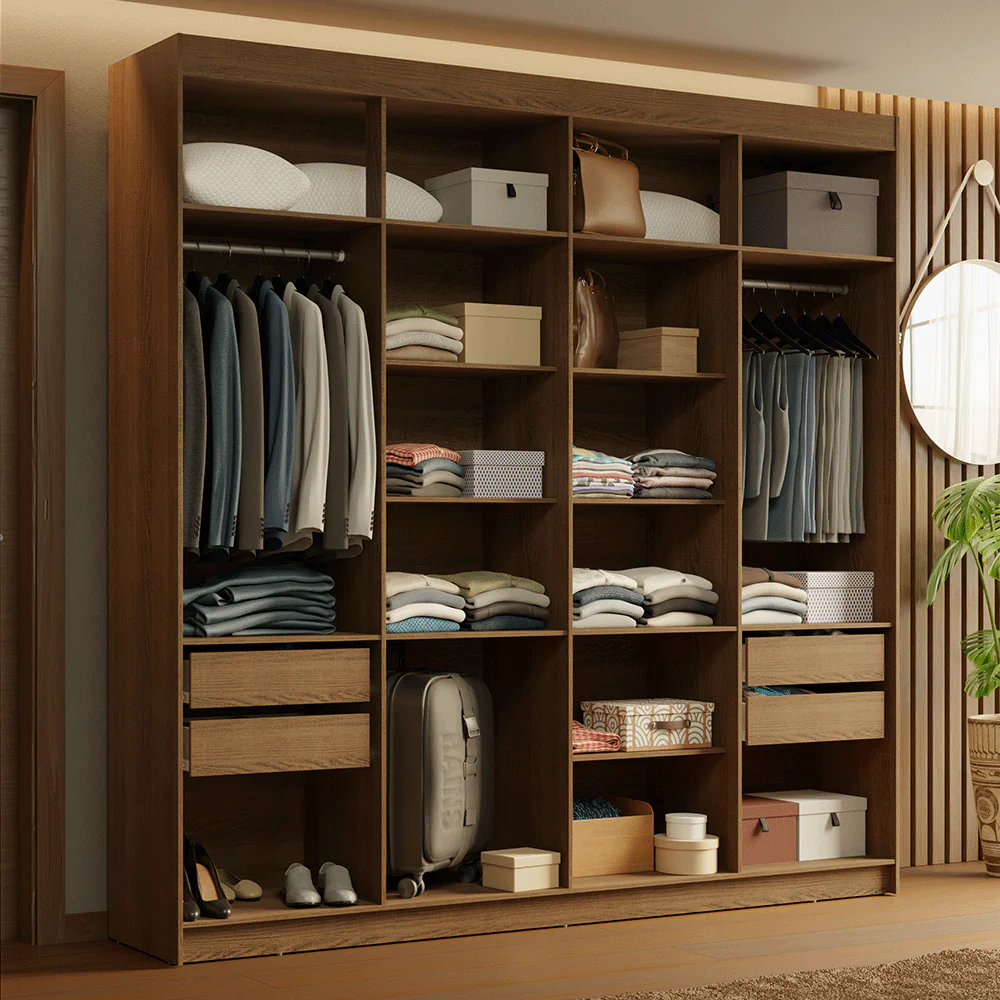 Placard Closet 4 Cajones 216 cm Marrón Venus Madesa