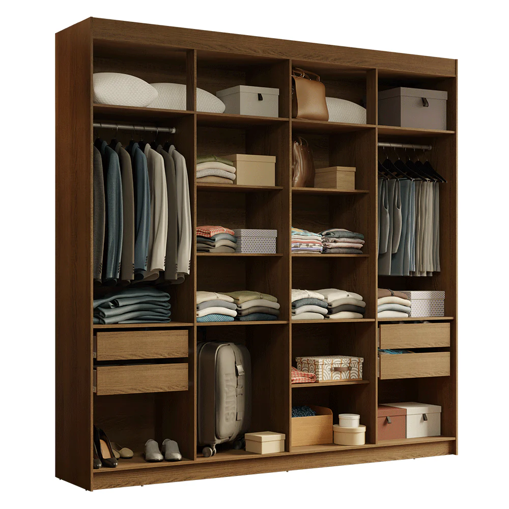 Placard Closet 4 Cajones 216 cm Marrón Venus Madesa - Image 7