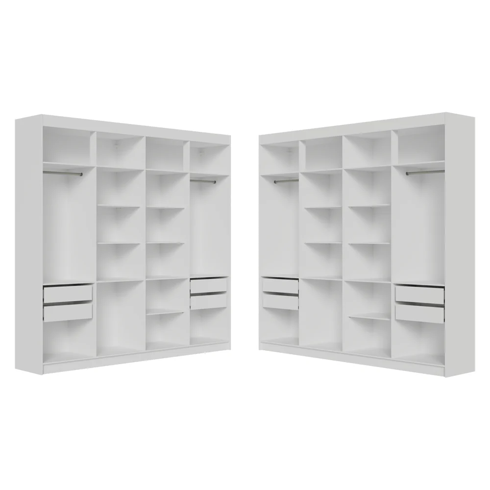 Placard Closet Esquinero 522 cm 8 Cajones Blanco Venus Madesa - Image 6