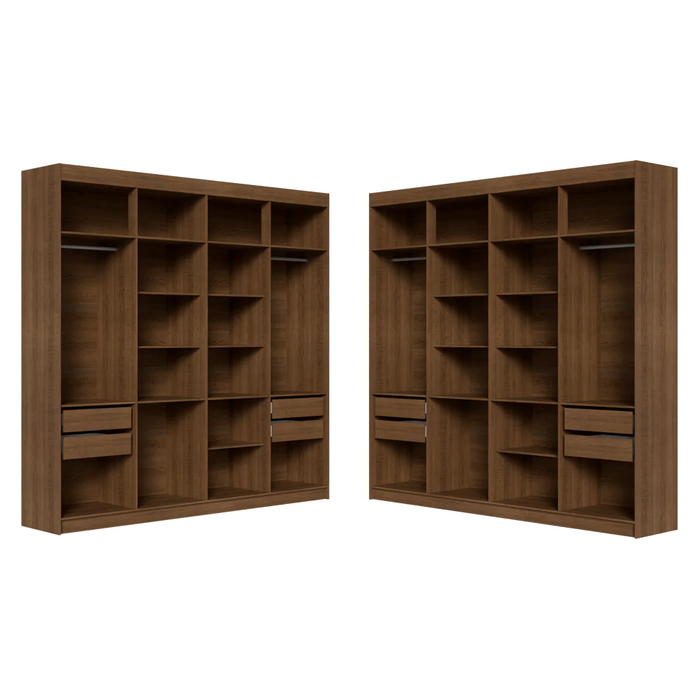 Placard Closet Esquinero 522 cm 8 Cajones Marrón Venus Madesa - Image 6