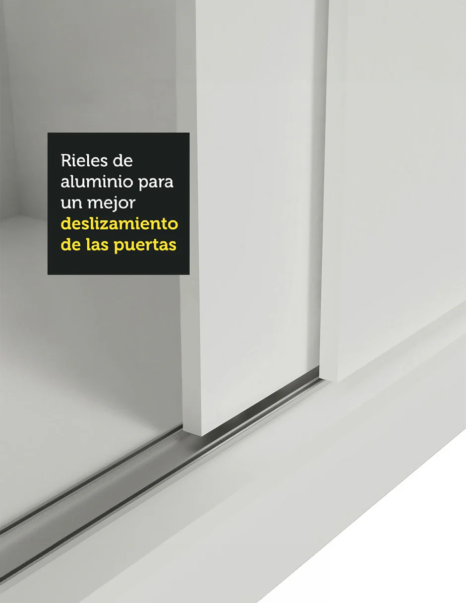 Placard Matrimonial 100% MDF Royale 3 Puertas Corredizas - Blanco - Image 8