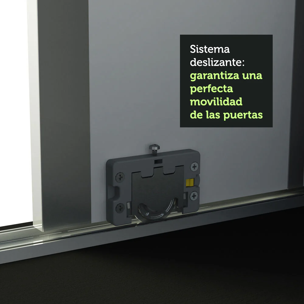 Placard Matrimonial 100% MDF Royale 3 Puertas Corredizas con Espejos Negro/Marrón - Image 6