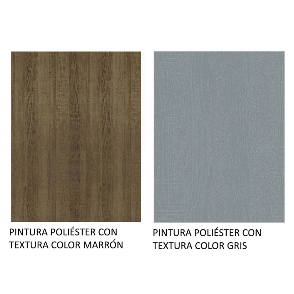 Placard Matrimonial 3 Puertas Corredizas con Espejo Marrón/Gris Monaco - Image 10