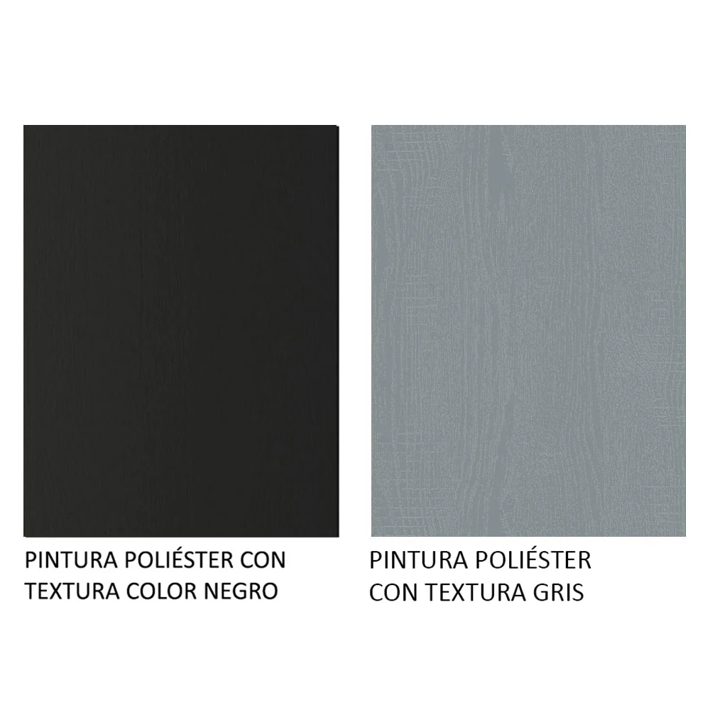 Placard Matrimonial 3 Puertas Corredizas con Espejo Negro/Gris Monaco - Image 10