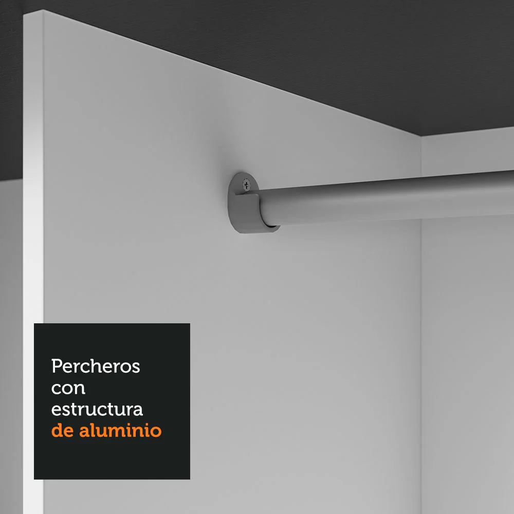 Placard Matrimonial 3 Puertas Corredizas con Espejos Negro Nobre - Image 7