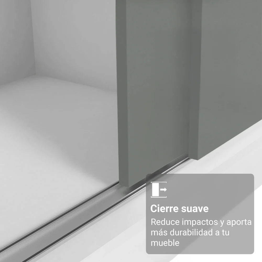 Placard Matrimonial con Patas 180 cm 3 Puertas con Espejos Reno Blanco/Gris - Image 5