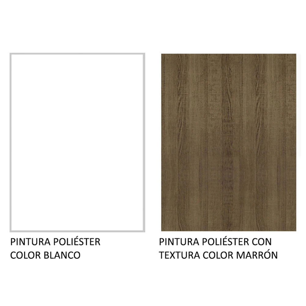 Placard Matrimonial Lyon 3 Puertas Corredizas con Espejo 2 Cajones con Patas Blanco/Marrón - Image 9