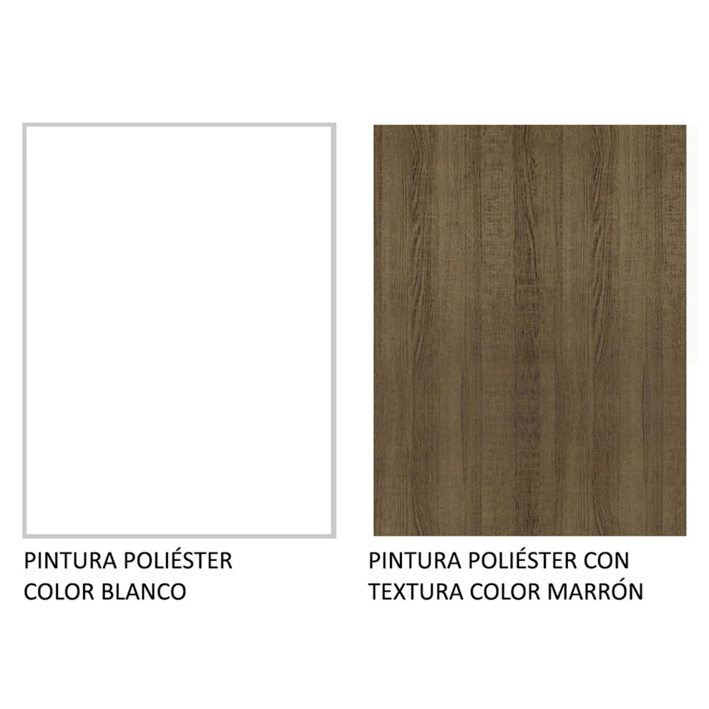 Placard Matrimonial Monaco 3 Puertas Corredizas 1 con Espejo - Blanco/Marrón - Image 10